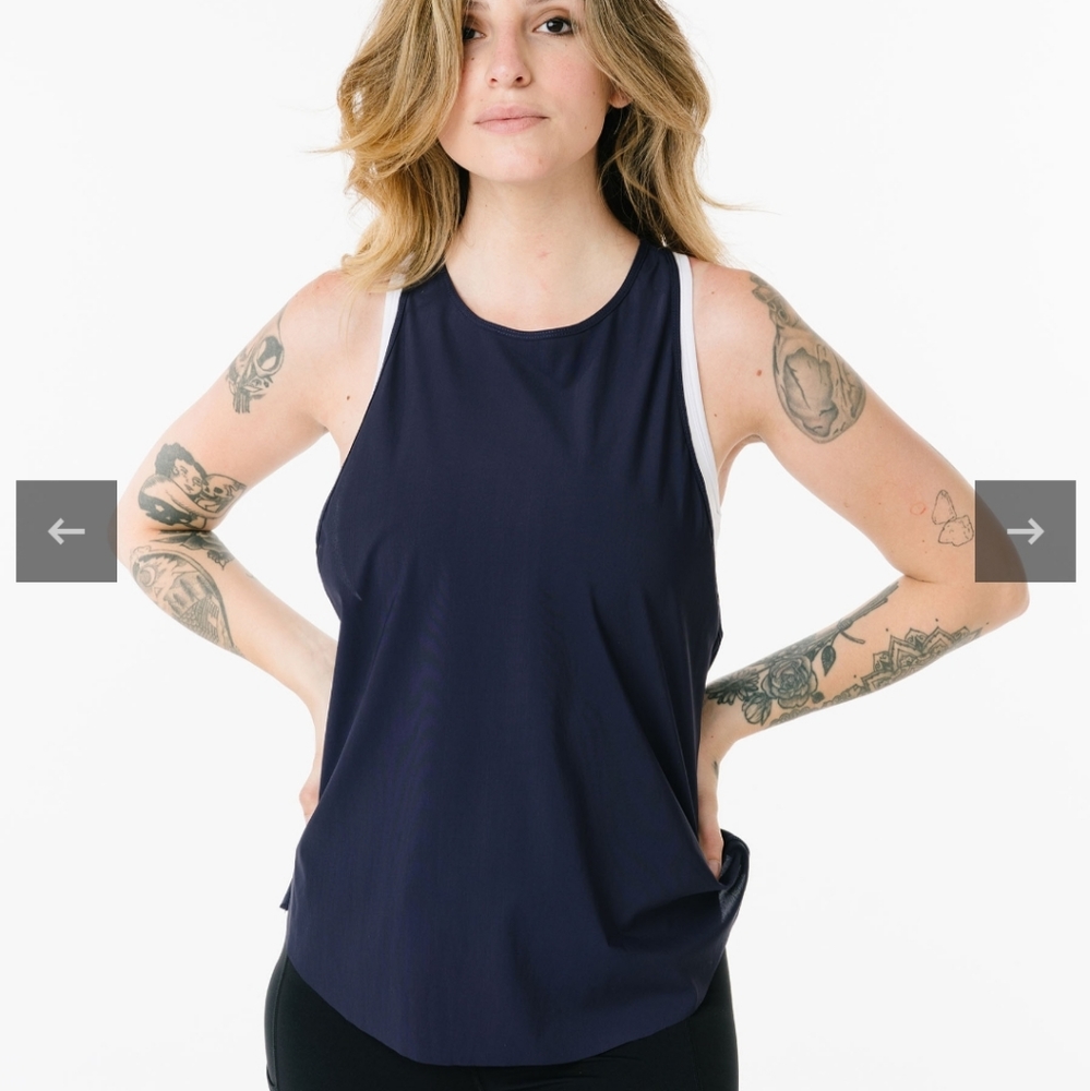 Zyia Navy Double Racer Tank
